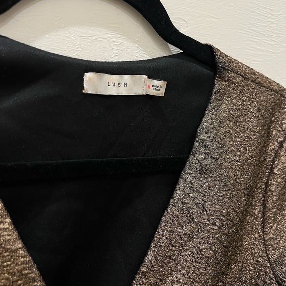 Lush Shimmering Bronze Wrap Blouse - Picture 2 of 3